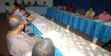 Les responsables des comit�s lors de la r�union d�hier apr�s-midi
