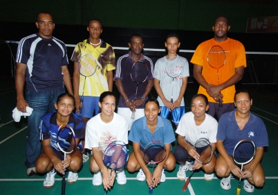 The male and female players ready for action in the Thomas and Uber Cups